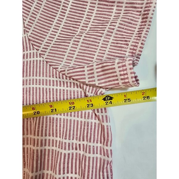 Notations Woman Pink Stripe Button-Front Tie-Hem Knit Top Size 2X - Picture 8 of 11